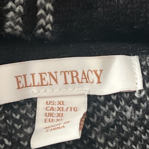 Ellen Tracy Women’s Cardigan Sweater Gray Plaid Wool Blend Coat SZ- xl - Picture 8 of 8